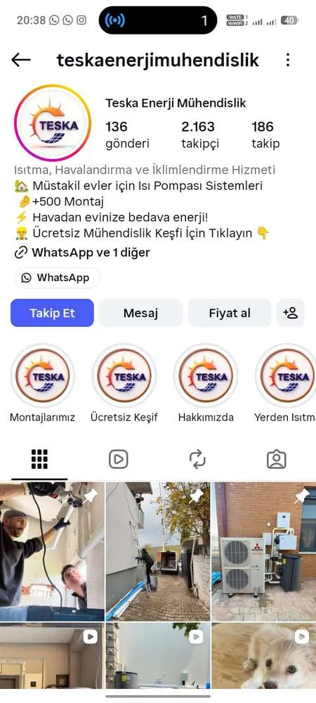 Teska Mühendislik Instagram görünümü