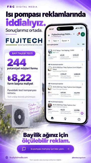 Fujitech bayi talebi testi Story’si: 244 form ve 8,22 TL form maliyeti; kaynak ekranında tarih aralığı görünmüyor.